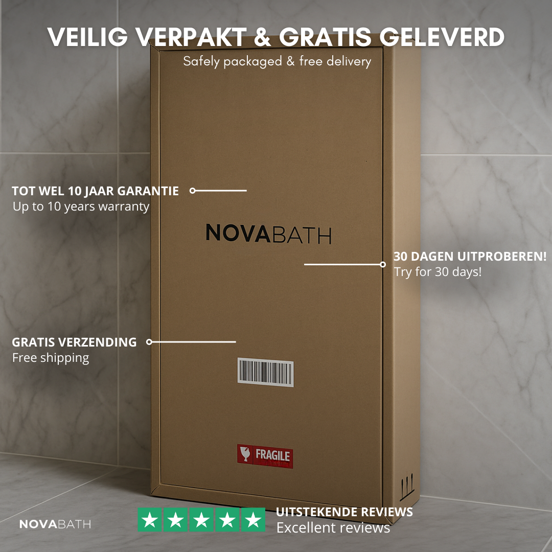 Thermostatische Inbouw Regendoucheset Marino – Digitale Regeling - Waterval & Staafhanddouche – Brushed Gold