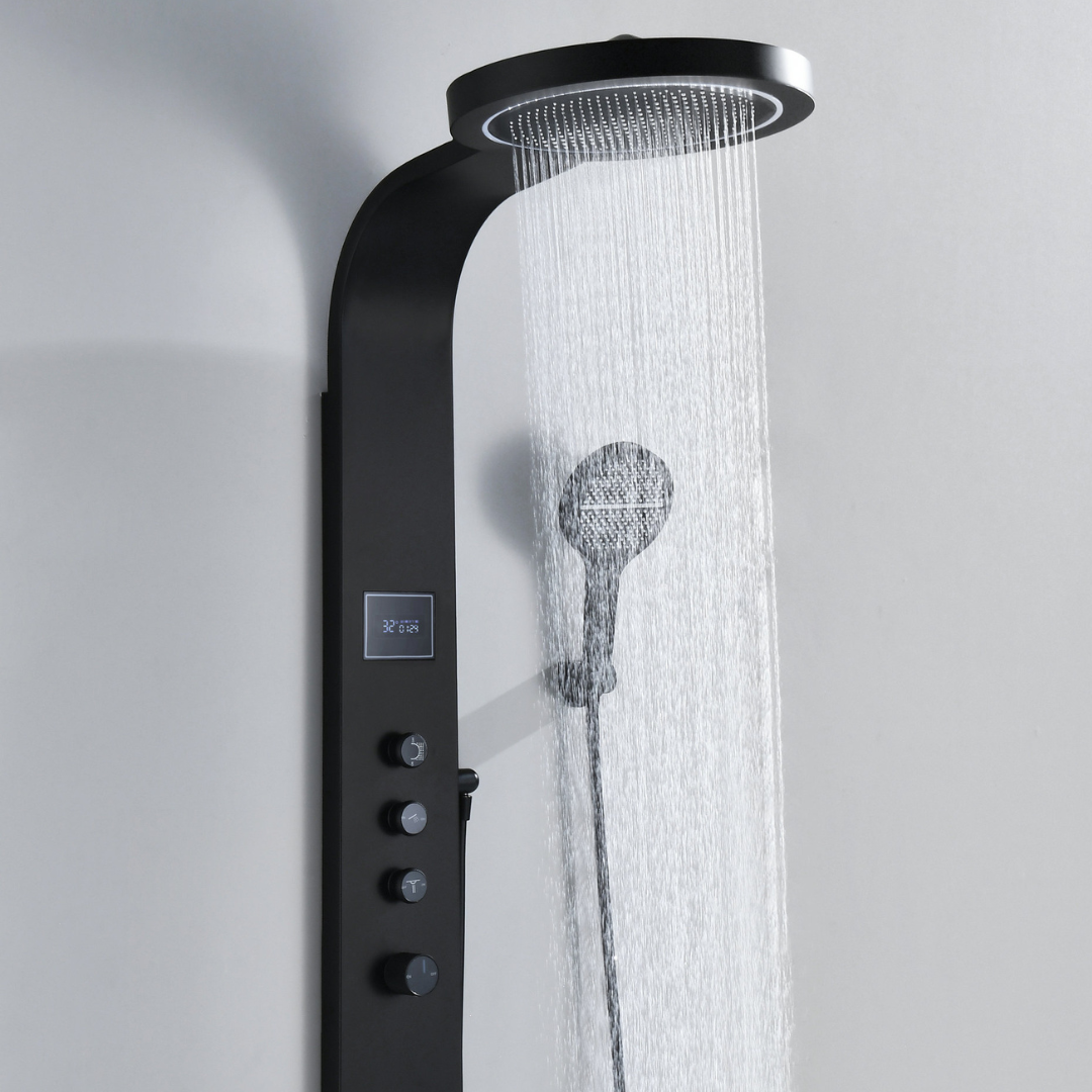 Douchepaneel Elena - LED - Digitaal display - Matte black