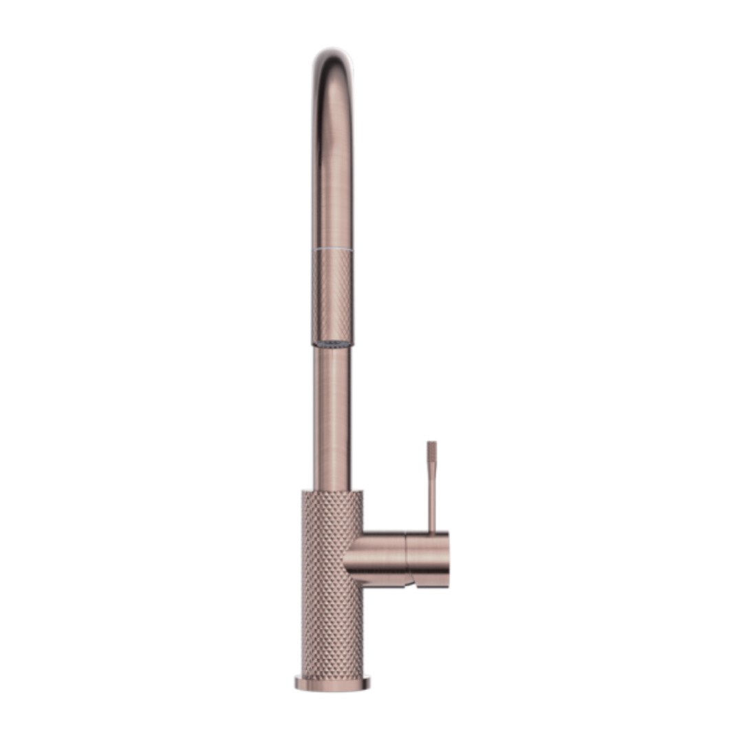 Robinet de cuisine Valencia – Rétractable avec fonction spray – Bronze brossé