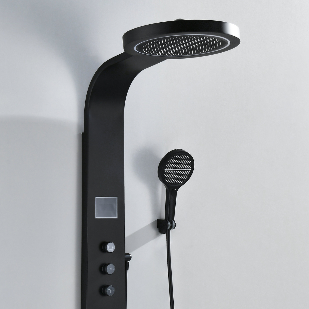 Douchepaneel Elena - LED - Digitaal display - Matte black