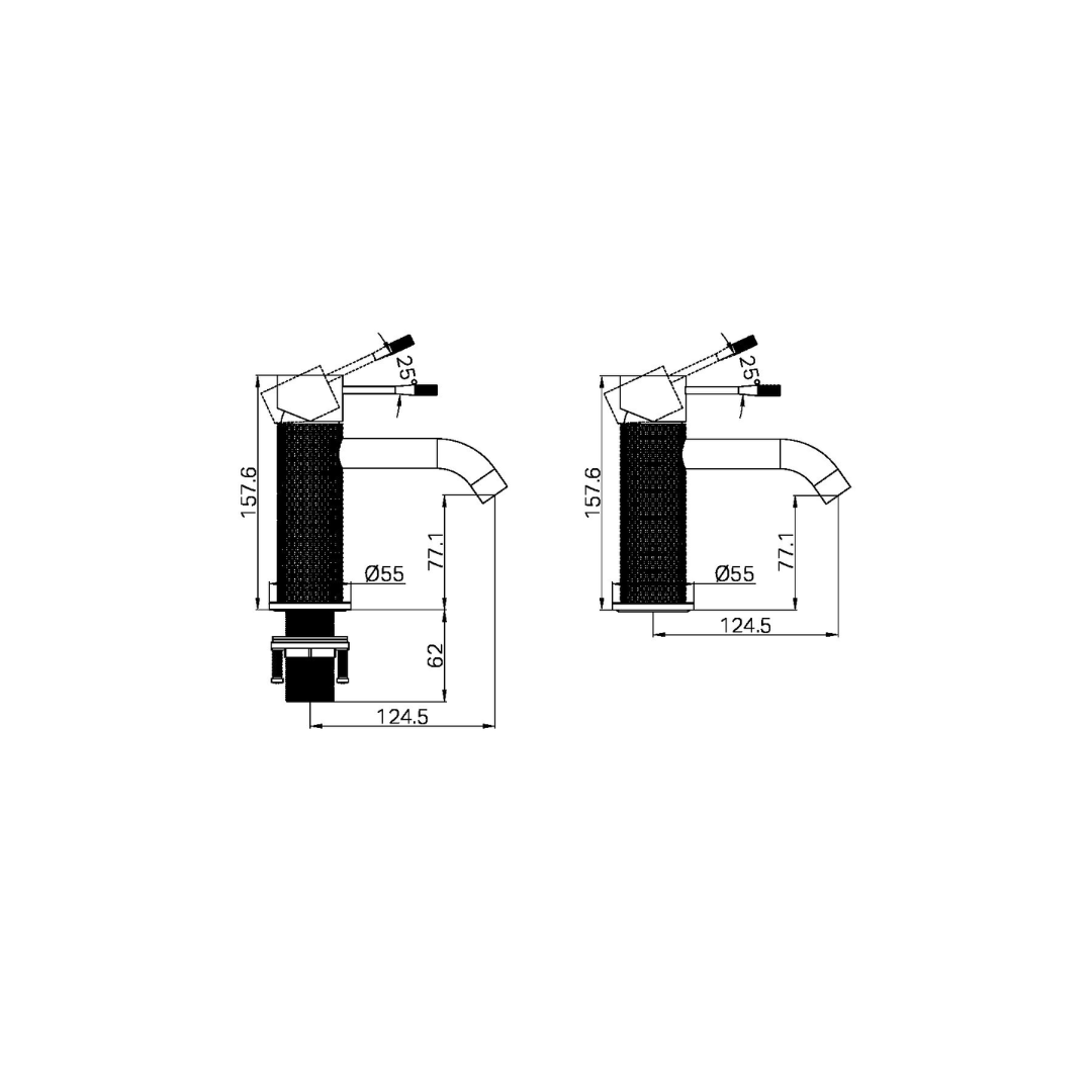 Opbouw de robinet de lavabo Valencia - 1 trou - Graphite