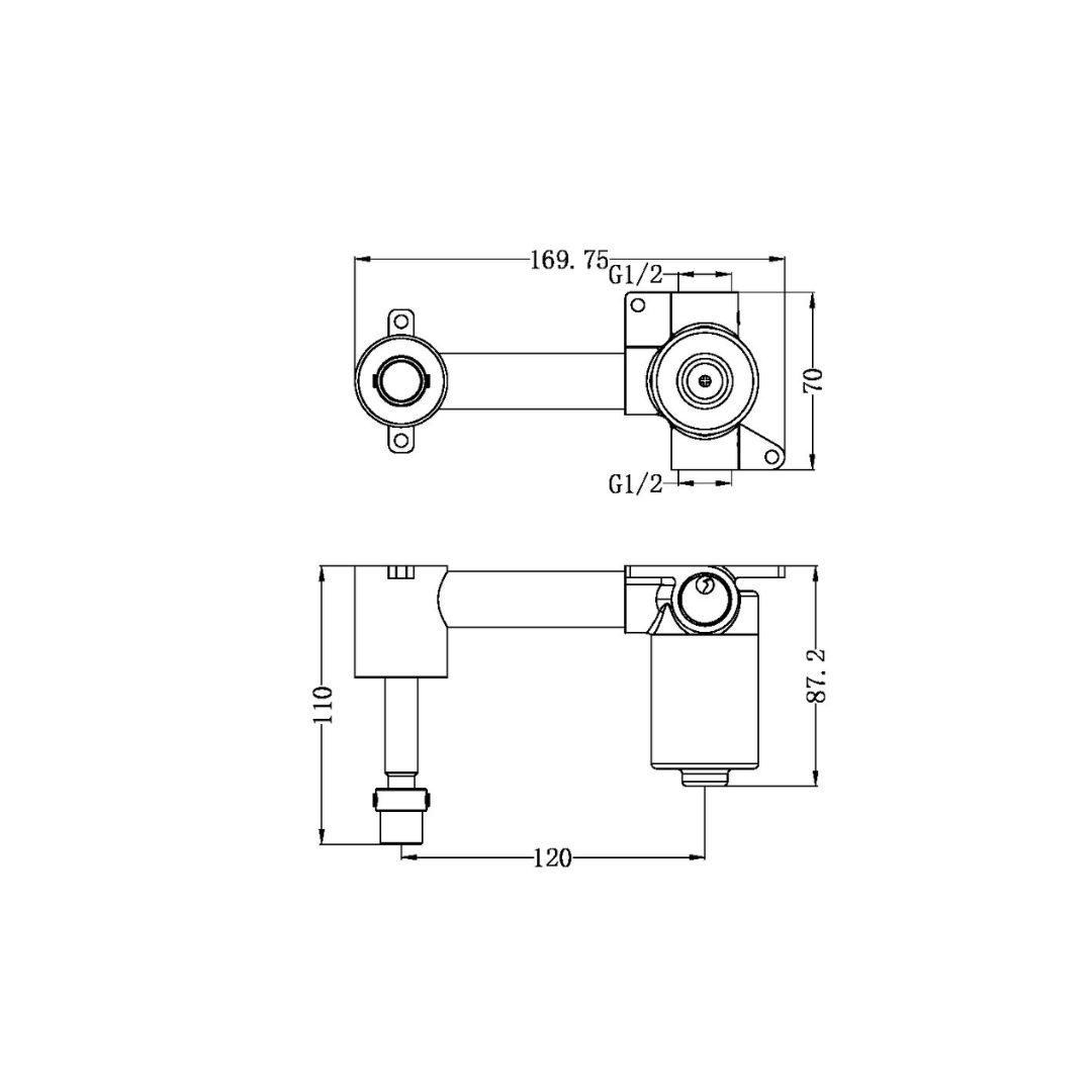 Robinet de lavabo encastré Valencia – Progressif - Graphite