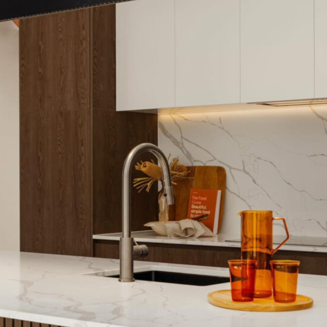 Robinet de cuisine Valencia – Rétractable avec fonction spray – Bronze brossé