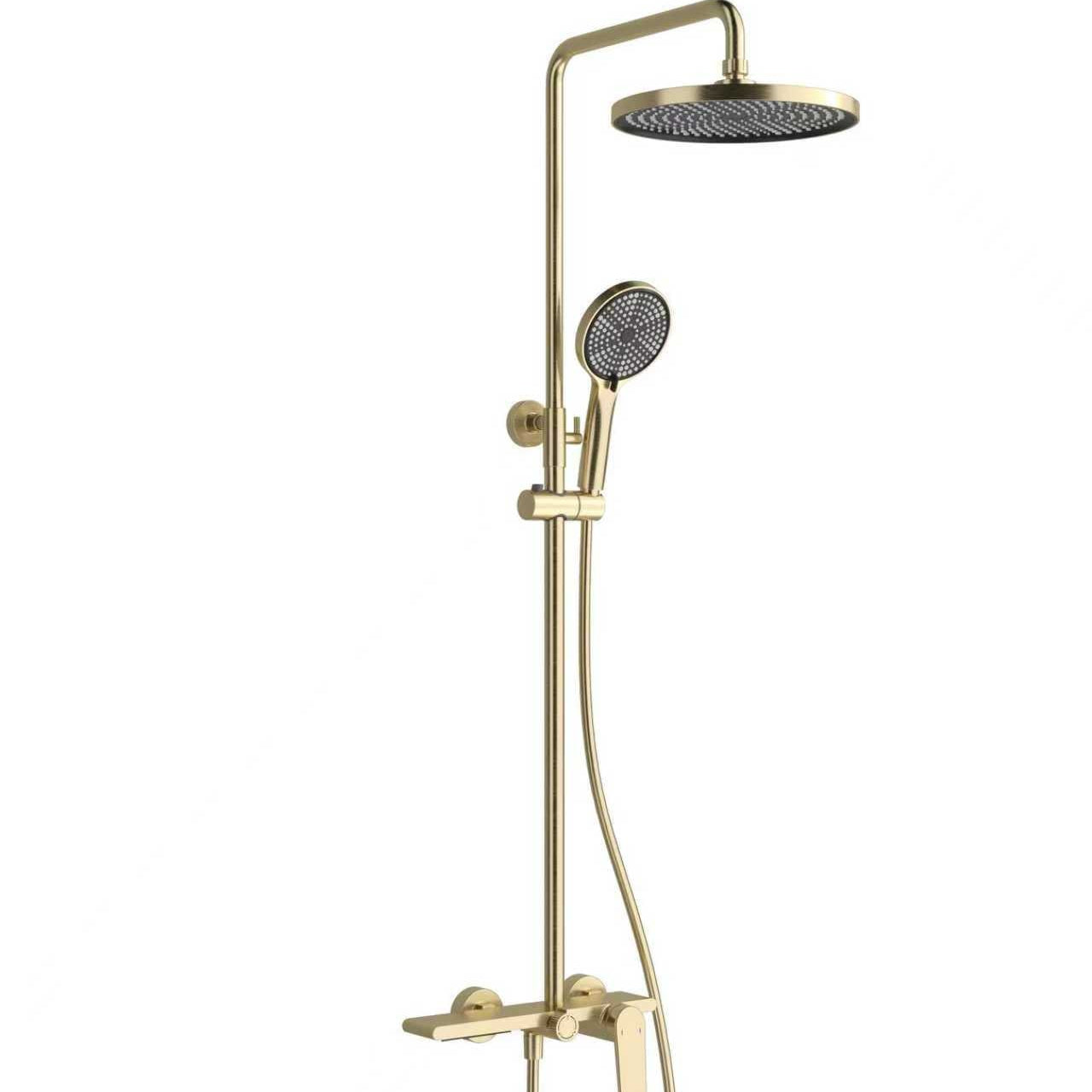 Opbouw regendoucheset Cynthia - Brushed gold - 130 × 35 × 25 cm