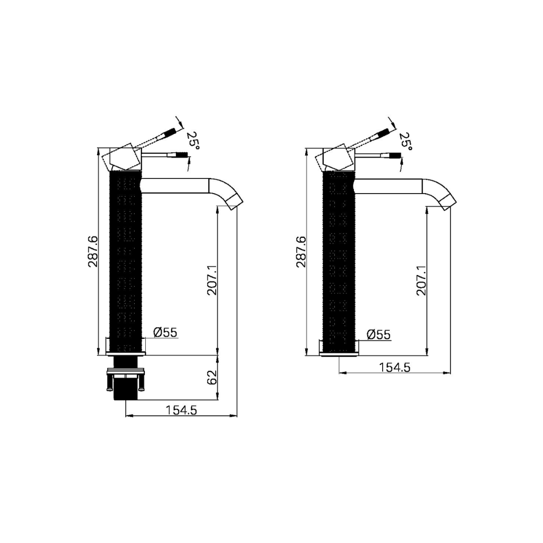 Robinet de lavabo haut Valencia - 1 trou - Graphite