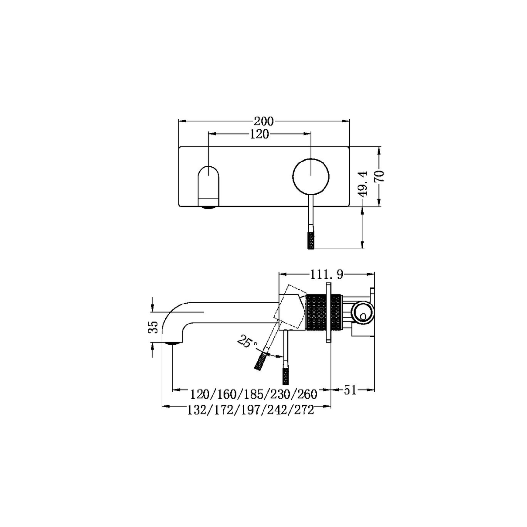 Robinet de lavabo encastré Valencia – Bronze brossé