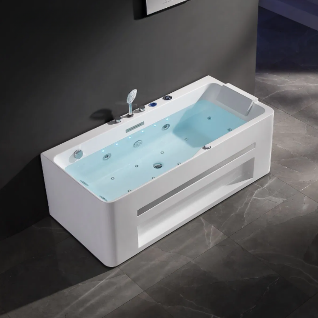 Opbouw massagebad - Marbella - Glans blanc - 180x90x62 cm
