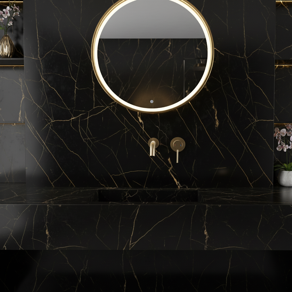 Inbouw wastafelkraan Angelica - Brushed gold - 23 × 20.5 × 10 cm