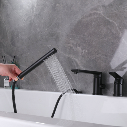 Robinet de baignoire indépendant Lisandro – Sortie d'eau en cascade – Nickel brossé