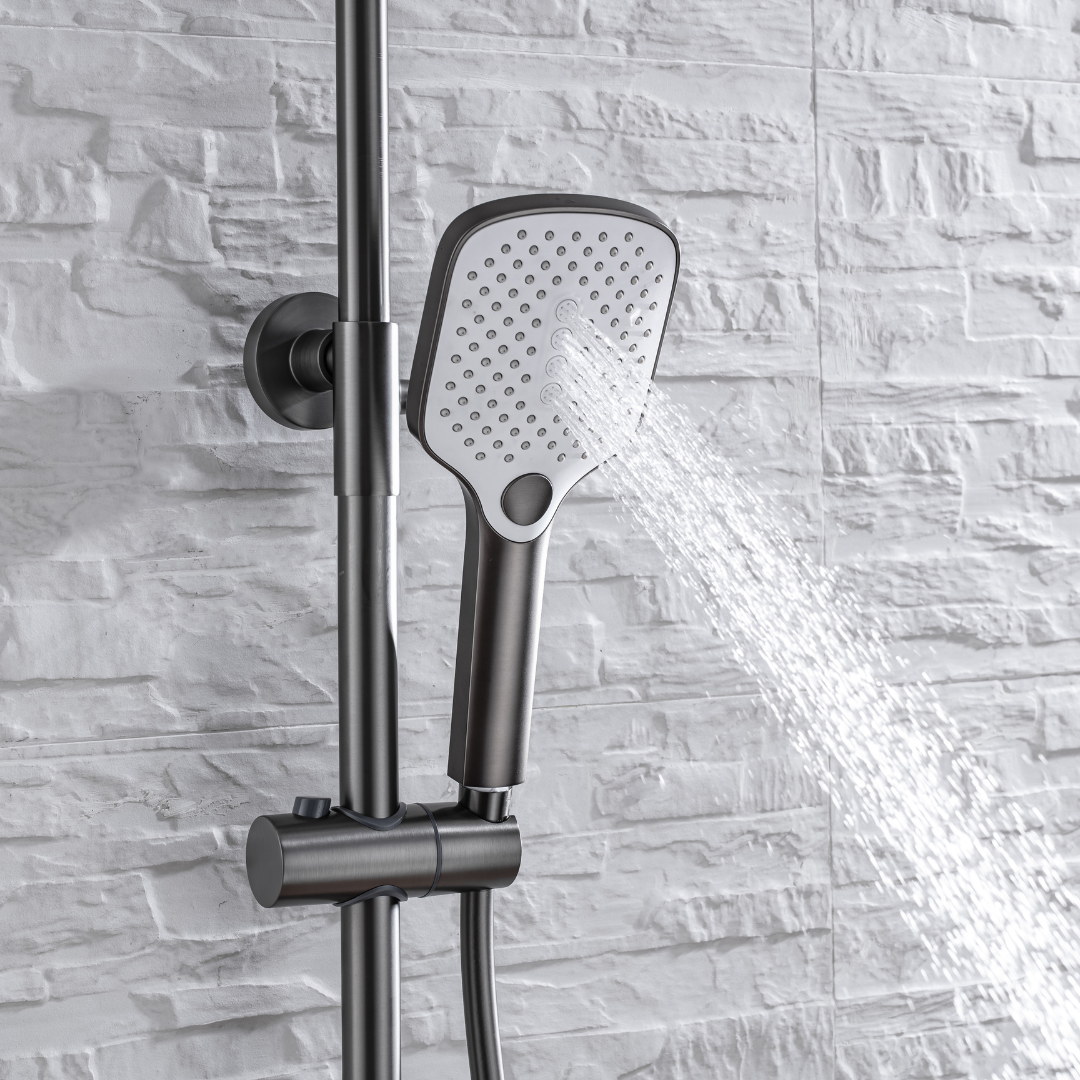 Thermostatische opbouw regendoucheset- Angelo - Gunmetal grey
