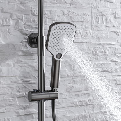 Thermostatische opbouw regendoucheset- Angelo - Gunmetal grey