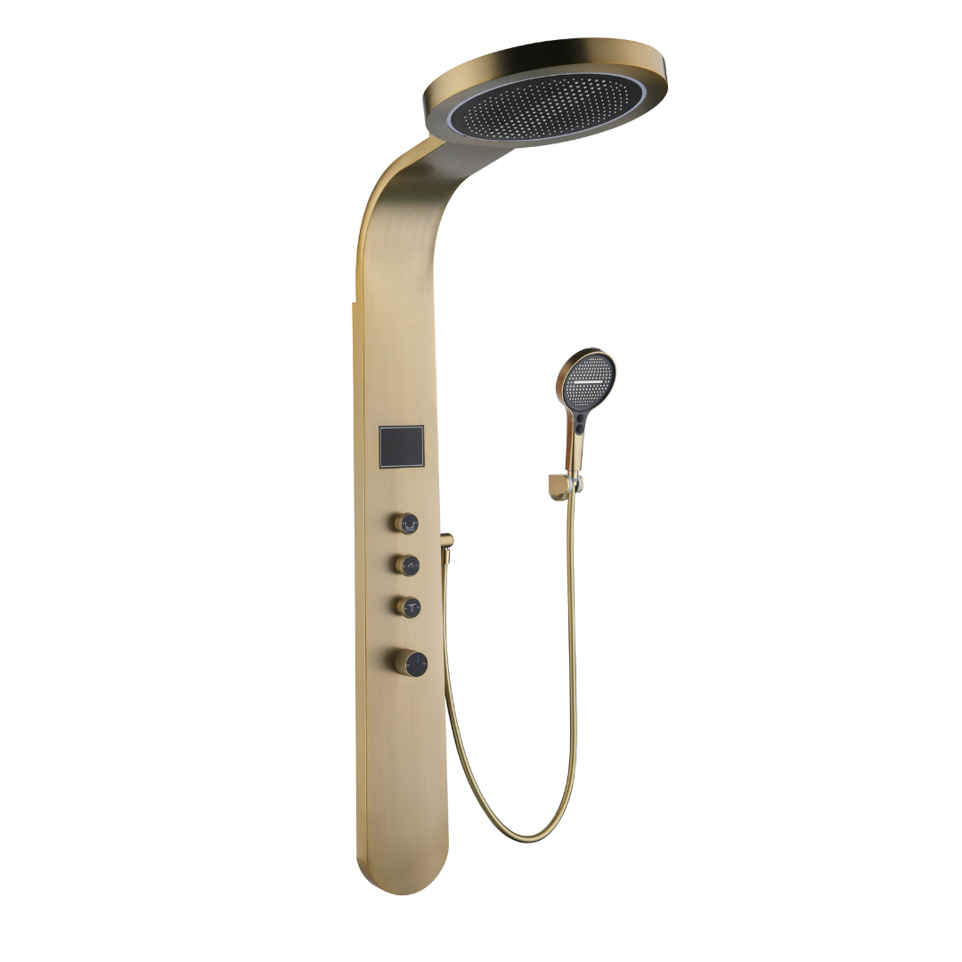 Robinet de baignoire indépendant Lisandro – Sortie d'eau en cascade – Nickel brossé