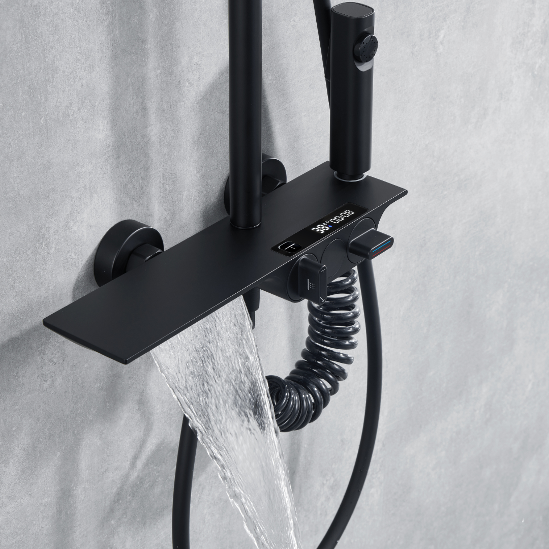 Opbouw doucheset - Amina - Digitaal display - Black