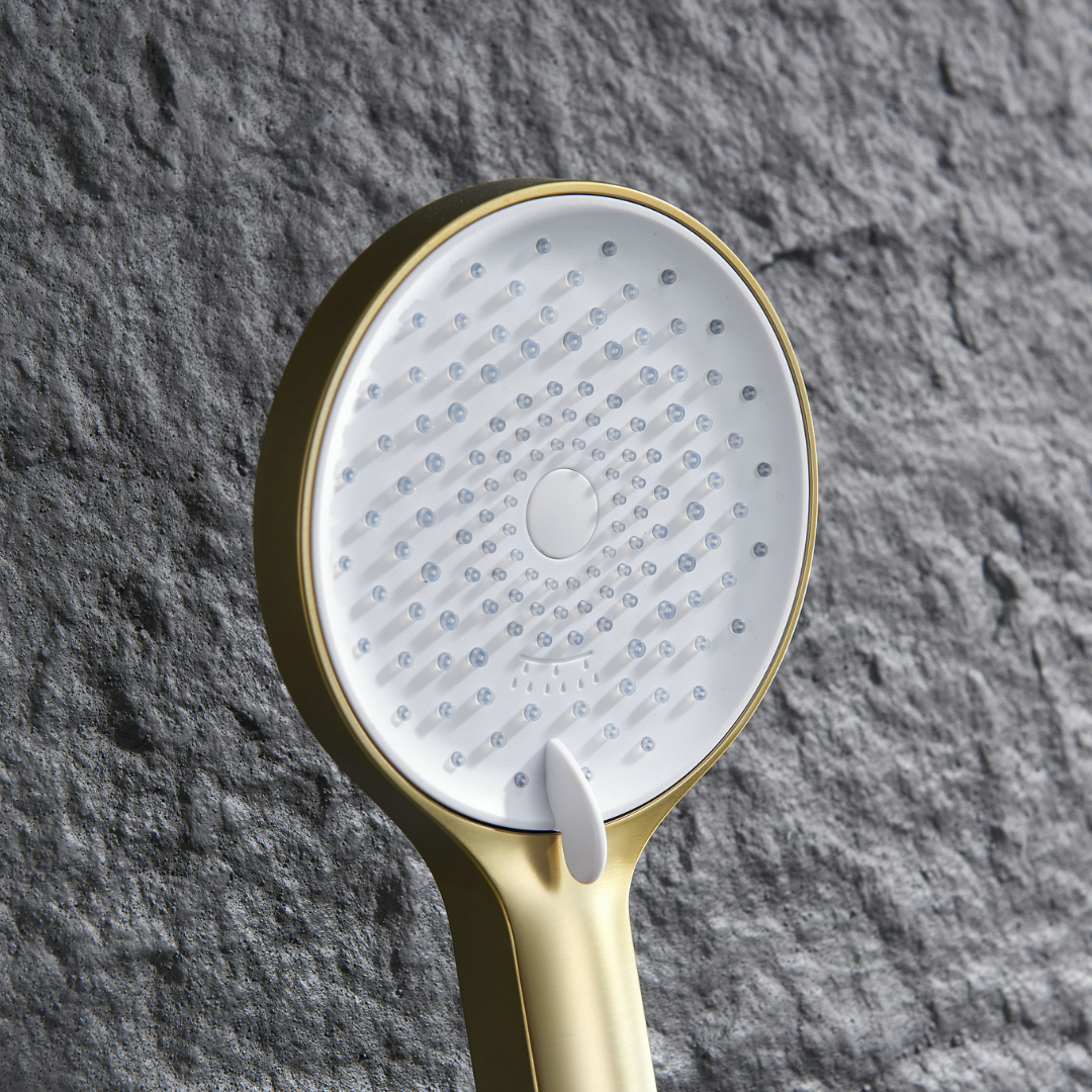 Panneau de douche thermostatique Marcelo – Affichage numérique - Or brossé