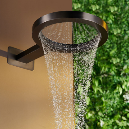 Ensemble de douche à effet pluie encastré thermostatique – Marino – Cascade & Douche à main – Régulation numérique – Chrome