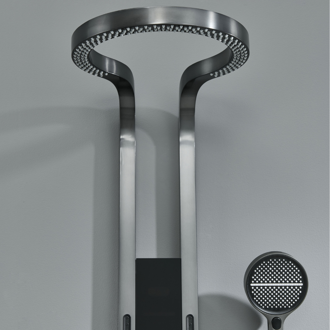 Panneau de douche thermostatique Marcelo – Affichage numérique - Gris gunmetal