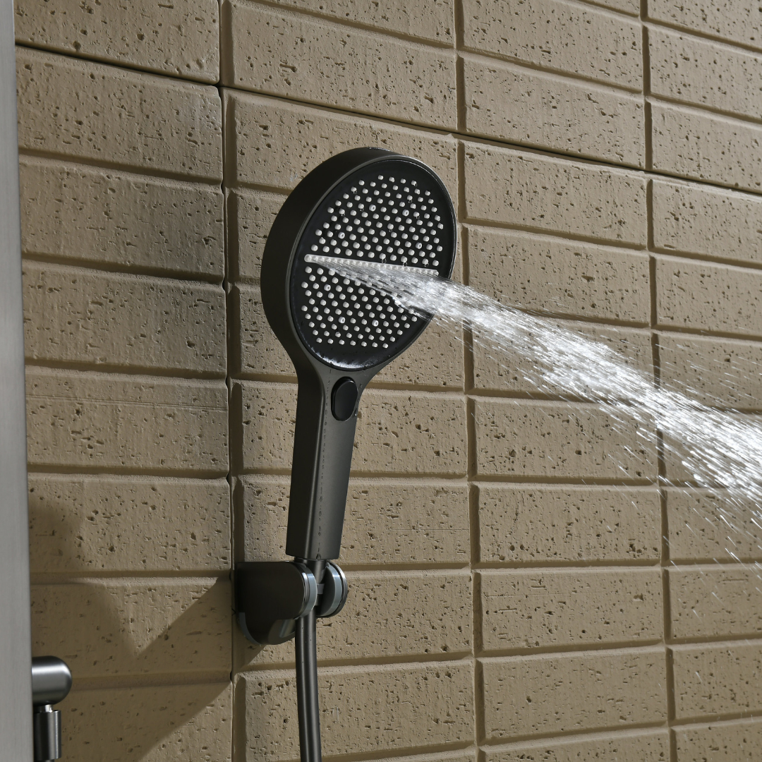 Robinet de baignoire indépendant Lisandro – Sortie d'eau en cascade – Nickel brossé