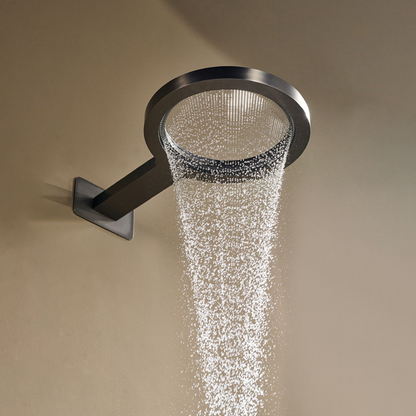 Ensemble de douche à effet pluie encastré thermostatique – Marino – Cascade & Douche à main – Régulation numérique – Gunmetal Grey