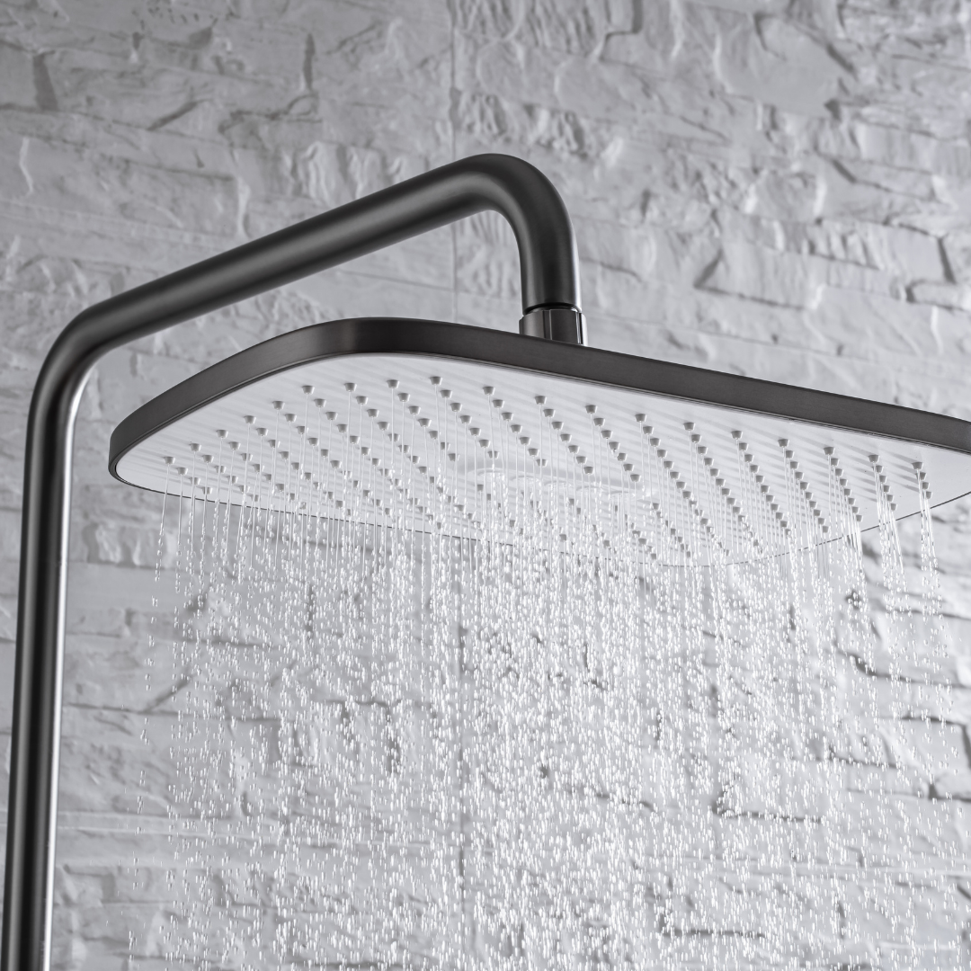 Thermostatische opbouw regendoucheset- Angelo - Gunmetal grey