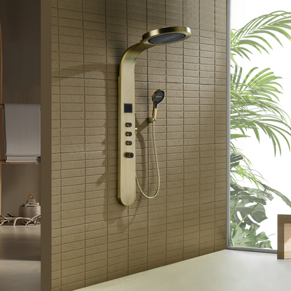 Robinet de baignoire indépendant Lisandro – Sortie d'eau en cascade – Nickel brossé