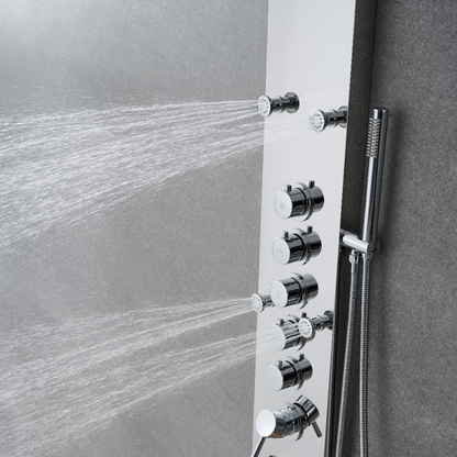 Robinet de baignoire indépendant Lisandro – Sortie d'eau en cascade – Nickel brossé