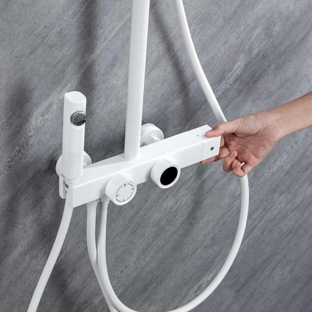Thermostatische opbouw regendoucheset – Violetta – Digitaal Display – White