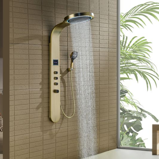 Robinet de baignoire indépendant Lisandro – Sortie d'eau en cascade – Nickel brossé