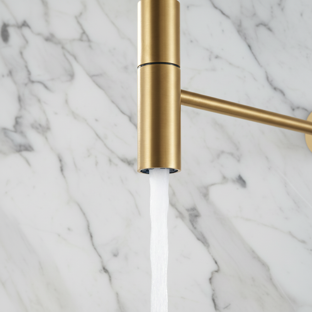 Semi-professionele Keukenkraan Angelica – Uittrekbare Uitloop – Brushed gold - 52.9 × 24.9 × 5.5 cm