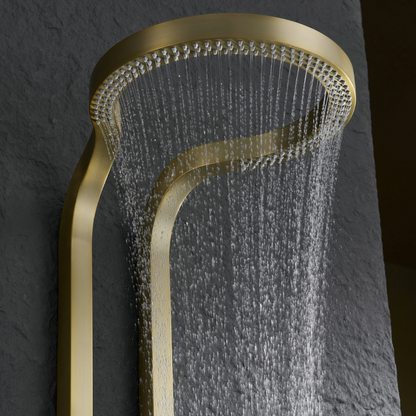 Panneau de douche thermostatique Marcelo – Affichage numérique - Or brossé