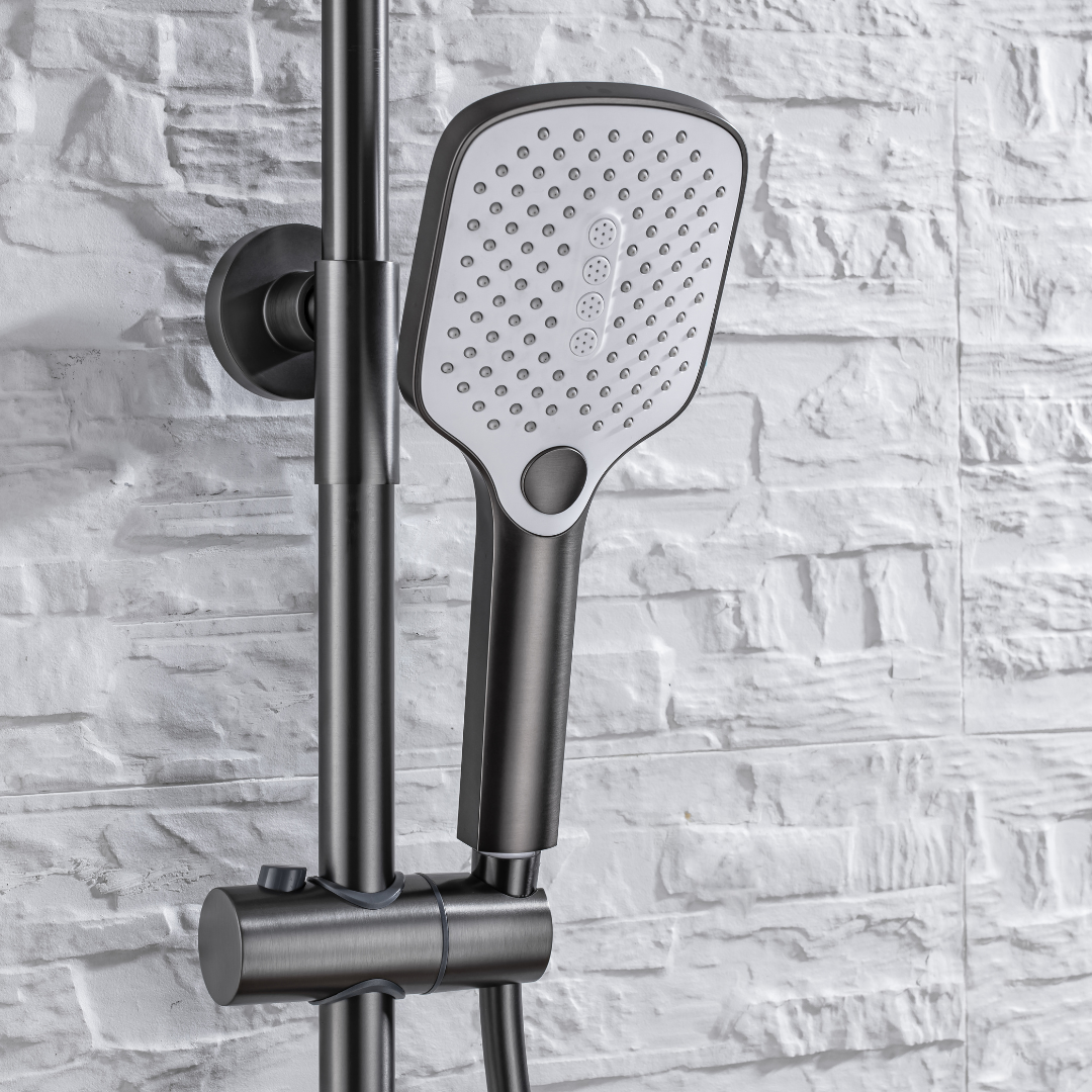 Thermostatische opbouw regendoucheset- Angelo - Gunmetal grey