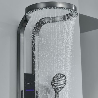 Panneau de douche thermostatique Marcelo – Affichage numérique - Gris gunmetal