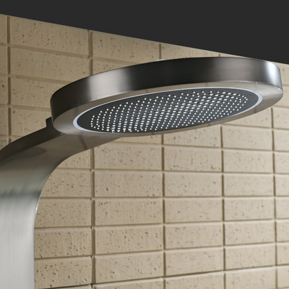 Robinet de baignoire indépendant Lisandro – Sortie d'eau en cascade – Nickel brossé