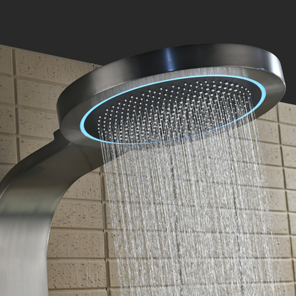 Robinet de baignoire indépendant Lisandro – Sortie d'eau en cascade – Nickel brossé