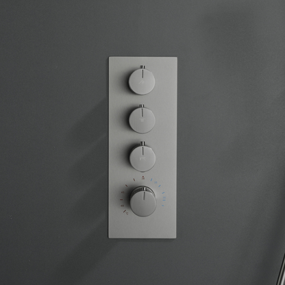 Ensemble de douche à effet pluie encastré thermostatique Isabella - Cascade - Gris gunmetal