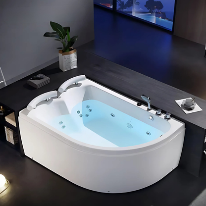 Hoekbad Massagebad – Florence – Glans Blanc – 170x120x64 cm