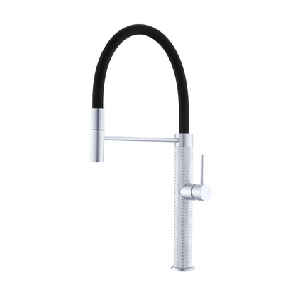 Robinet de cuisine semi-professionnel Angelica – Bec rétractable – Gris gunmetal