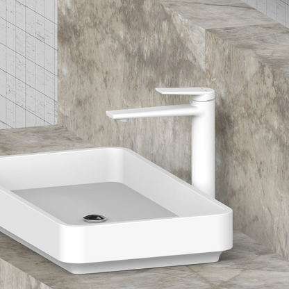 Robinet de baignoire indépendant Lisandro – Sortie d'eau en cascade – Nickel brossé