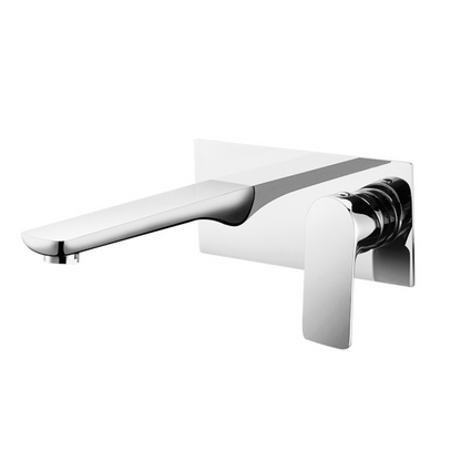 Robinet de baignoire indépendant Lisandro – Sortie d'eau en cascade – Nickel brossé