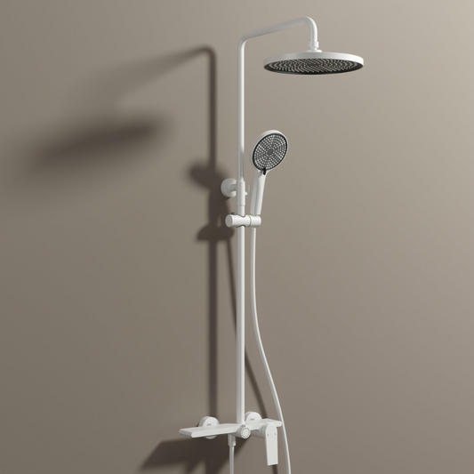 Robinet de baignoire indépendant Lisandro – Sortie d'eau en cascade – Nickel brossé