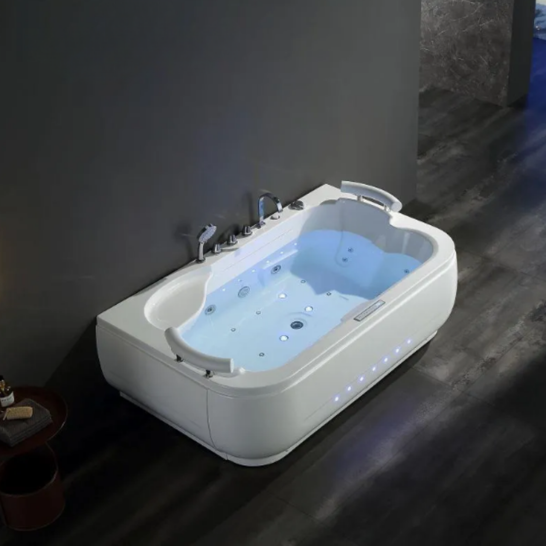 Opbouw Massagebad – Verona – Glans Blanc – 180x113x68 cm