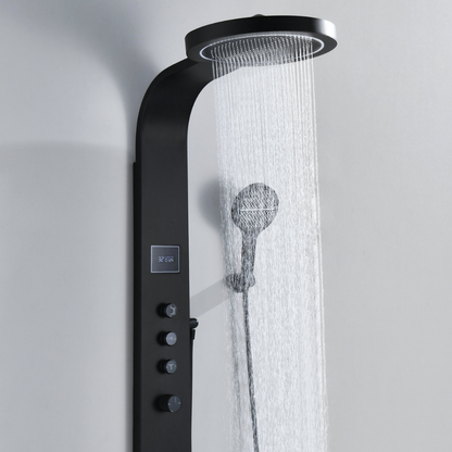 Robinet de baignoire indépendant Lisandro – Sortie d'eau en cascade – Nickel brossé