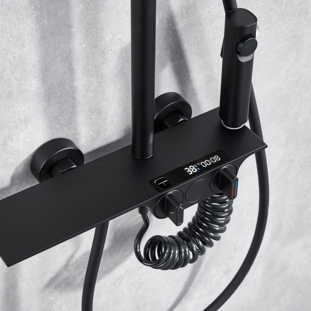 Opbouw doucheset - Amina - Digitaal display - Black