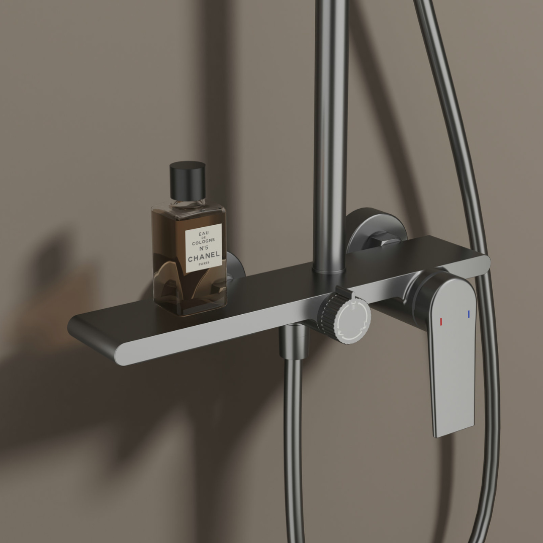 Robinet de baignoire indépendant Lisandro – Sortie d'eau en cascade – Nickel brossé