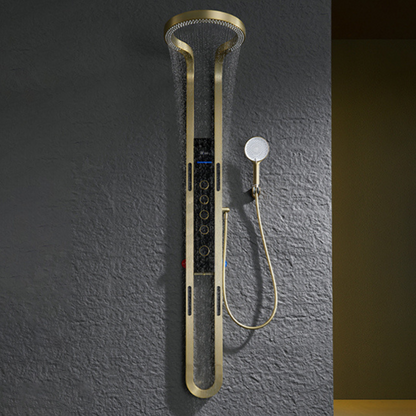 Panneau de douche thermostatique Marcelo – Affichage numérique - Or brossé