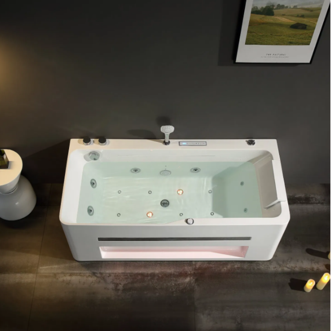 Opbouw massagebad - Marbella - Glans blanc - 180x90x62 cm