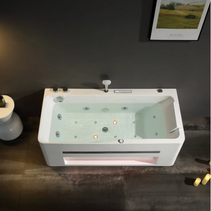 Opbouw massagebad - Marbella - Glans blanc - 180x90x62 cm