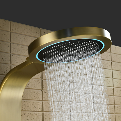 Robinet de baignoire indépendant Lisandro – Sortie d'eau en cascade – Nickel brossé