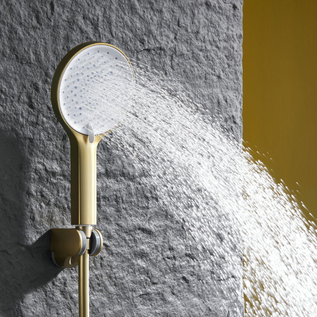Panneau de douche thermostatique Marcelo – Affichage numérique - Or brossé