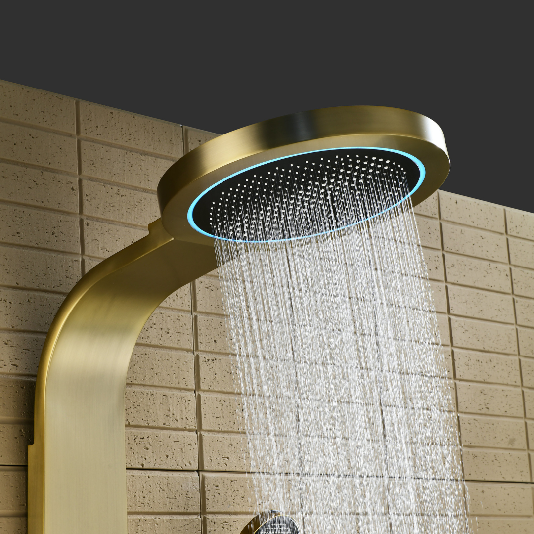 Robinet de baignoire indépendant Lisandro – Sortie d'eau en cascade – Nickel brossé