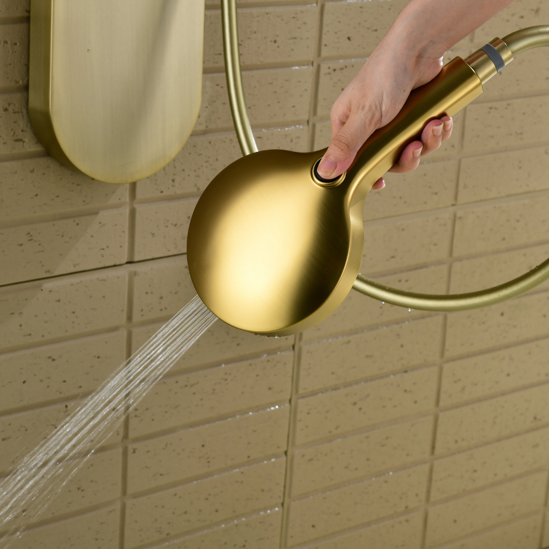 Robinet de baignoire indépendant Lisandro – Sortie d'eau en cascade – Nickel brossé
